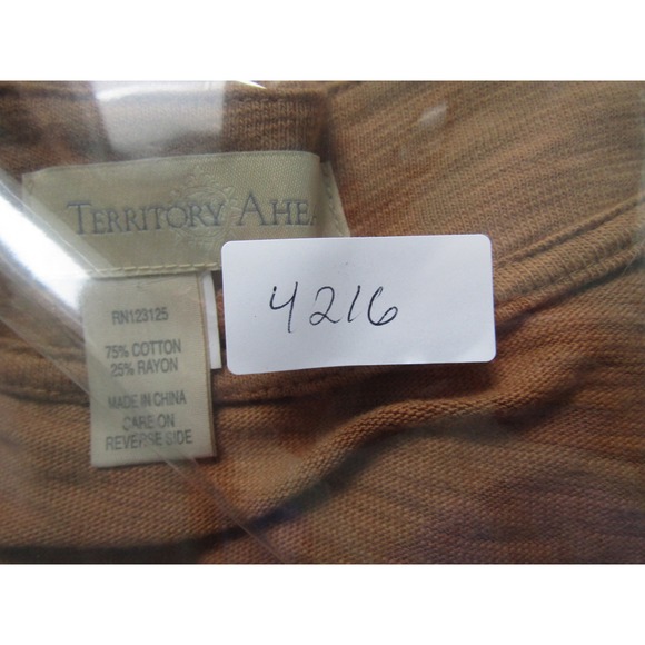 Territory Ahead Brown Button Neck Knit Dress Size Medium Cotton Rayon - Picture 10 of 10